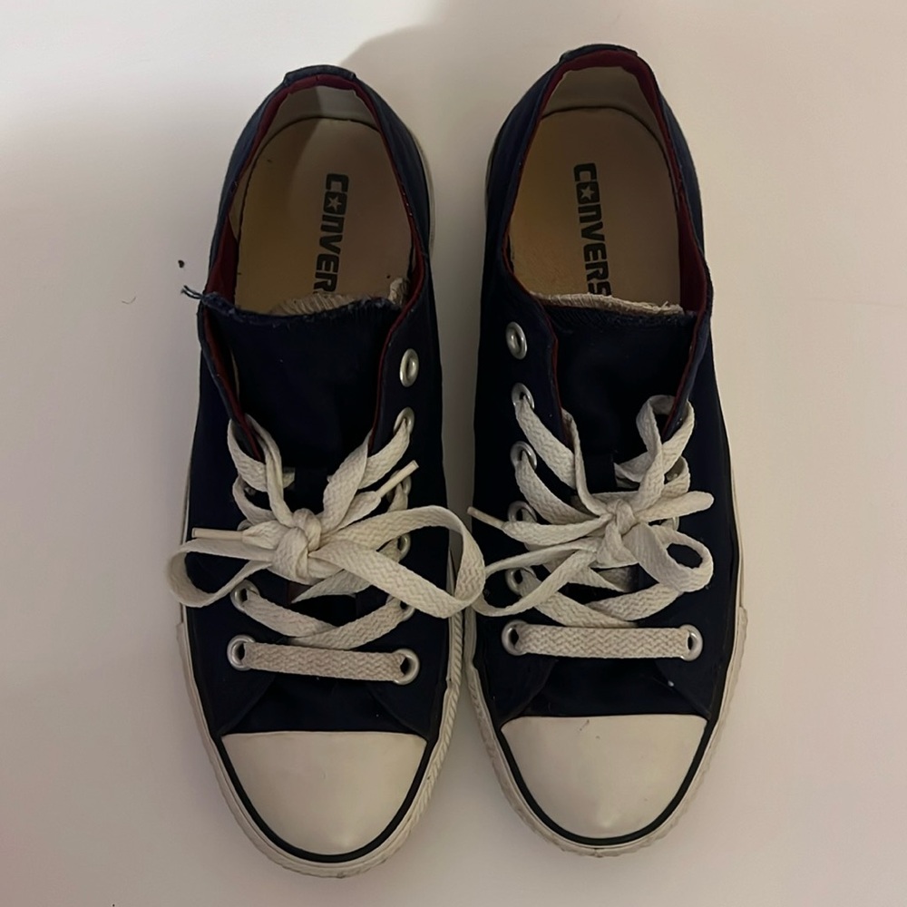 Converse All Star Low Tops - Navy with Burgundy Accents - Size 5 Mens - 7 Womens